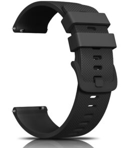 Montre 22mm en Silicyle Pour Homme et Femme, Flexible et Remplaçable avec Brevet Rapide (Noir)