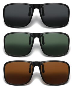 TYXHXTF Clip Lunettes de Soleil Polarisées 3Pcs, Pour Hommes et Femmes, Idéales pour les Activités Extérieures, avec Fil
