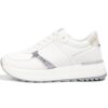 LUCKY STEP Chaussures de Marche Blanches pour Femme | Baskets Plates Mode pour Femme Relâchées à Lacets (6US-36EU-3UK)