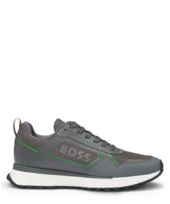 BOSS JONAH RUNNER MERREUSE pour Hommes en Cuir Noir Classe et Durabilité pour la Chaussure de Foot-ball Taille US 11