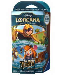 Ravensburger Disney Lorcana TCG : Paquetage préconstruit pour 1 Joueur La Mer Azurite – Émeraude & Saphir | Idéal pour E