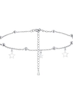 Josfeva Bracelet de cheville réglable en argent sterling 925 pour femme et fille - Élégant et pratique - Convient pour t
