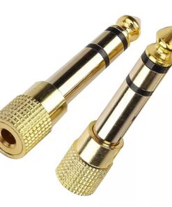 Longivia® Adaptateur Jack 6.35 mm à |5 mm en Cuivre Pur plaqué Or 24K - 2 Pièces Big Jack vers Mini Jack - pour Casque S