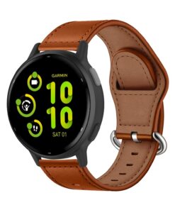 Montre en Cuir 20mm pour Garmin - Bracelet Remplacement - Brun