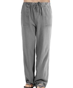 RITOSTA Pantalon Cargo Homme Coton Lin Taille Elastique Léger Respirant 4 Poches