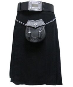 Tartanista Kilt écossais Style Highlands pour garçon Grande qualité Noir uni 46cmx35,5cm Taille parfaite pour enfants