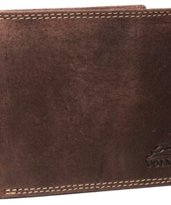Portefeuille en Cuir Fa.Volmer Marron Naturel pour Hommes et Femmes avec Fonctionnalités Élaborées et Durables 15x20cm