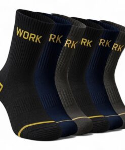 Chaussettes de travail Lucchetti Socks Milano en coton éponge noir ou assorti pour homme sécurité renforcée