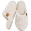 EverFoams Pantoufles confortables en fausse fourrure d'alpaga et mousse à mémoire de forme pour femmes【Élégantes et chal