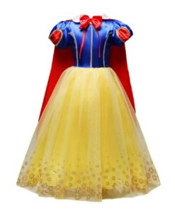Robe Princesse Blanche Neige Somptueuse pour Fille Enfant 12 mois à 12 ans, Halloween et Anniversaire Robe Princesse Bla