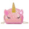 Sac à bandoulière Licorne Paillettes pour Filles Sac à bandoulière Licorne Petit Pendentif Licorne Filles 15*13*5cm