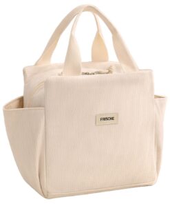 Sac Isotherme pour Enfant et Femme, Portable Lunch Box 12L pour Bureau et Travail (Beige) Sac Isotherme en Beige pour