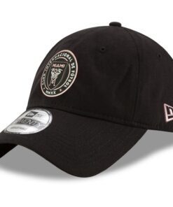 New Era 9Twenty Cap Noir Unisex - Pour les Fans MLS Inter Miami - Coupe Sport Comfortable AU Quotidien