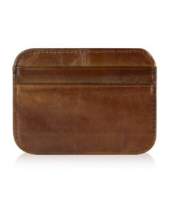 Energather Porte Monnaie Femme en Cuir Véritable, Porte Carte Minimaliste avec 4 Fentes pour Cartes et 1 Poche, Wallet d