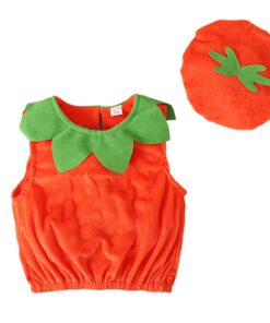 Ensemble 2 pièces pour bébé fille garçon Halloween citrouille | Doux gilet polaire | Costume cosplay