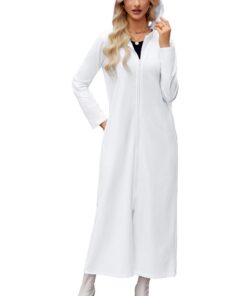 VOGMATE Peignoir de Bain Femme Éclaircie Longue Robe de Chambre Douce en Cotonavec Capuche