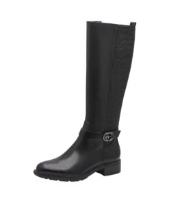 Tamaris Bottes Hautes en Cuir Femme Élégantes pour Sac À Main Mode Spec 37 Noir