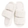 Antidérapant Chaussures Peluche OFFCUP Bout Ouvert Pantoufles Hiver Femme Chaudes Blanc/Rose