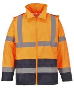 Portwest Veste de pluie Hi-Vis, couleur orange/marine, taille L