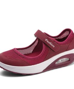 Minceur Taille Chaussures Marche Baskets Plate-Forme Léger Yoga Tennis en Maille Pas Cher