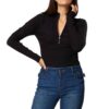 Morgan Pull Manches Longues Col Montant Zipé Hiver Femmes Chic Veste Fashion Mode