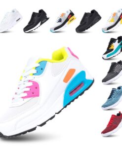 Hitmars Chaussures de Course Respirantes Legère Air Homme Femme Fitness Noir Vert Blanc Rose Jaune EU36-EU47