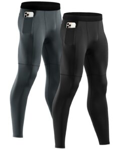 Niksa Legging Sport Homme Fitness Compression Pantalon Collant 2 Pièces Élastique Élevé