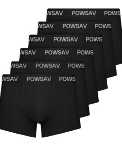 POWSAV Lot de 6 Boxers pour Homme | Qualité Supérieure | Sous-vêtements Confortables | Idéal pour le Travail et la Maiso