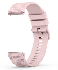 Wanme 22mm Bracelet de Montre en Silicone Souples pour Homme et Femme avec Boucle Déploiement Rapide et Rose