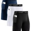 Short de Compression Niksa Homme | Séchage Rapide et Respirant | Shorts de Sport Ajustés avec Poches | Taille 28