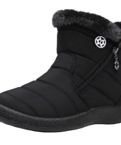 Bottes d'hiver femme fourrure doublure chaude imperméable confort bottines de neige fermeture antidérapant extérieur