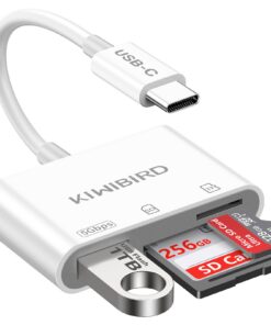Adaptateur Carte SD USB C KiWiBiRD Lecteur carte SD pour Mac iPhone 17 16 15 Air Plus Pro MaxCompatible avec iPad PC App