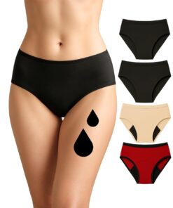 NoBlood - Culottes Menstruelles Style Shorty Économiques - Ado Femme Fille | Fluide Économique 10 Ans/4XL | Coton Organi