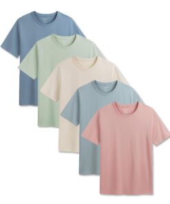 Essentiels Wardrobe Lot de 5 T-shirts multicolores à manches courtes pour homme taille S à 4XL groupNameées par taille E