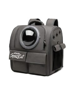 Galatée Sac à Dos Gris pour Chiens | Sac Ventilé pour Animaux de Compagnie | Transporter Chiens Petit | Capuchon Spatial