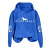 Hoodies pour Femmes en Automne 2025 Imprimé Cheval Coeur Foncé Ccoudé large Plus Taille Décontracté Femmes Chic Couture