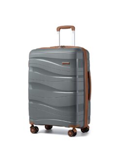 Kono Valise Moyenne 65cm Rigide à 4 Roulettes Serrure TSA en Polypropylène Gris