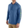 Carhartt Homme Tunique à Capuche L/Longue - Fishing T-Shirt Durable en Bleu Heather Infini pour Notre Mémoire