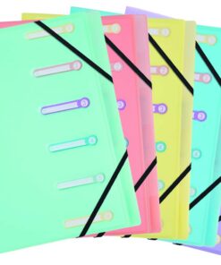 Organisateur de documents avec élastiques et fenêtres découpées - 6 compartiments - 25x32 cm pour A4