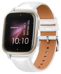 bracelet cuir garmin forerunner 570 blanc compatible 20mm