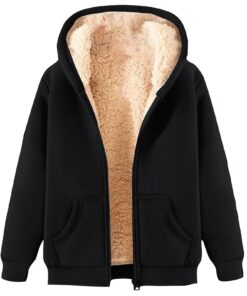 Modaworld Veste Polaire Femme Chaud Doublure Zippée à Capuche Hoodies