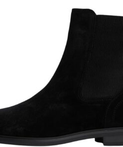 Tommy Hilfiger Femme Flag Chelsea Boot en Cuir Suede Fw0fw08780 Bottes mi-Hautes pour Femme Confortables et Élégantes