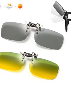 PacuM Clip Solaire Polarisées Unisexe pour Conduite et Les Activités Plein Air - Clips Lunettes de Soleil 2 Pièce