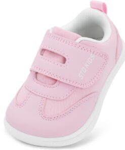 STQ KIDS Chaussures Pieds Nus Minimalistes Garçons Fillespour Marche et Course Semelle Souple Boucle Magique Bout Large