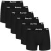 Aurmly Lot de 6 Boxers Hommes Coton Respirants Confortables Rétros Élastique Couleurs Classiques