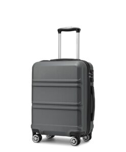 Valise Kono 20" Gris Serrure TSA Roues Pivotantes