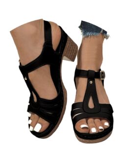 Allbestop Sandales à Talons Confortables pour Mariage Été Femmes Exitées Croisées Code de Cadeau Gris 35-40