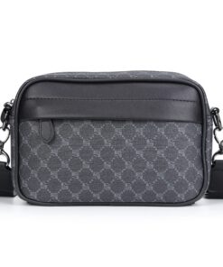 Starnearby Sac à Bandoulieré Homme en Cuir PU pour Affaires et Voyage - Petit Sac Carré avec Fonction Portefeuille et Po