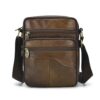 Realmark Sac à Bandoulière en Cuir pour Hommes, Sac de Voyage Messager Vintage, Cuir Véritable Classique