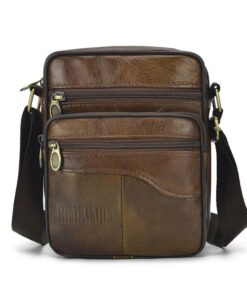 Realmark Sac à Bandoulière en Cuir pour Hommes, Sac de Voyage Messager Vintage, Cuir Véritable Classique